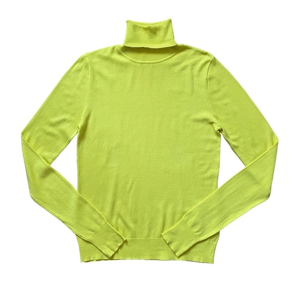 Simons Twik Neon Yellow Green Long Sleeve Turtleneck Medium / Large - Picture 1 of 4